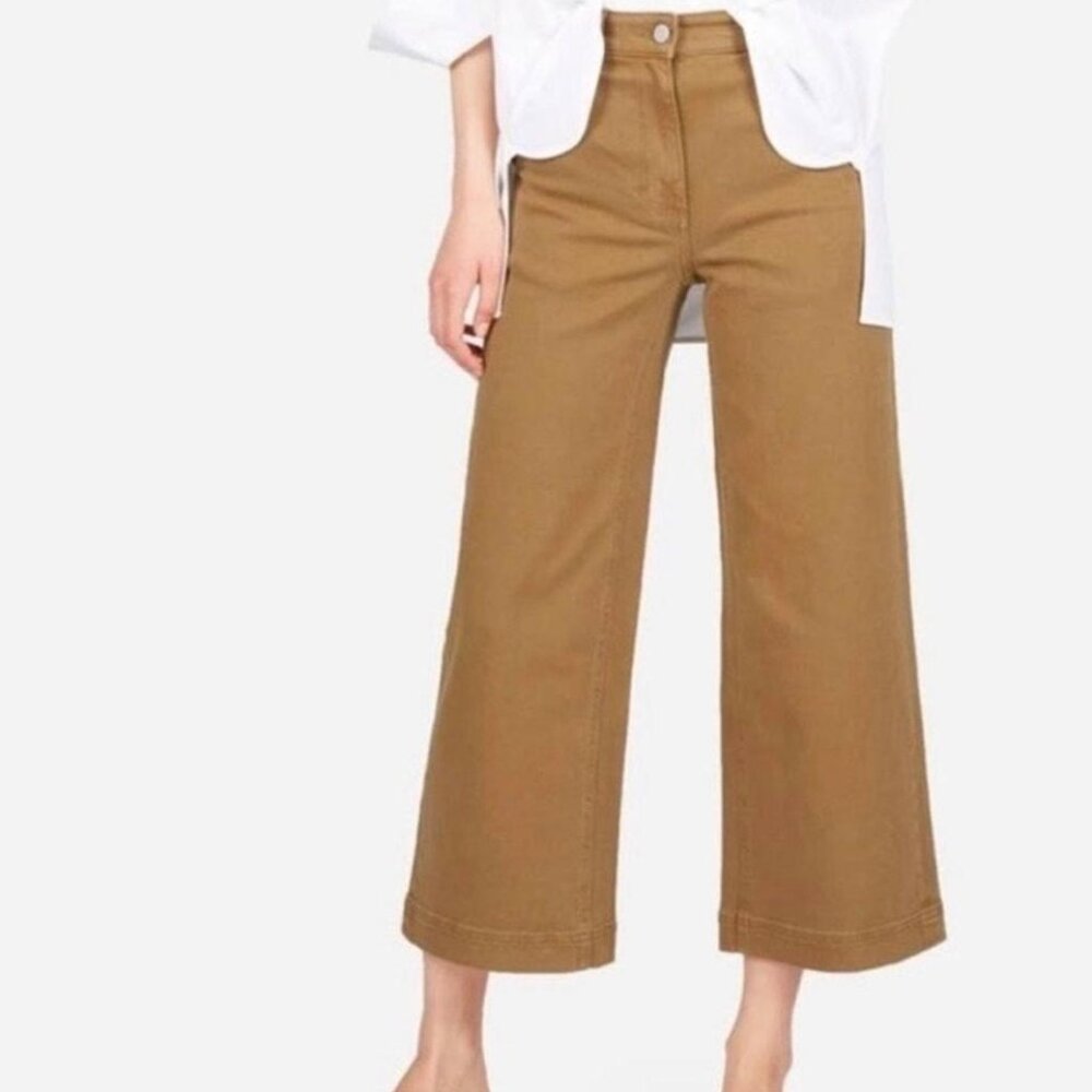 Everlane the Wide Leg Crop Pant Ochre 6 Regular